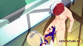 Boku no hero hentai with takeyama yu's sensual handjob and blowjob scenes