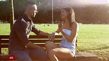 Tanned teen bounces on hard cock for camera 😍