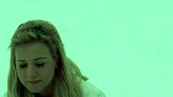 busty blonde skier paid to strip and bang at lodge