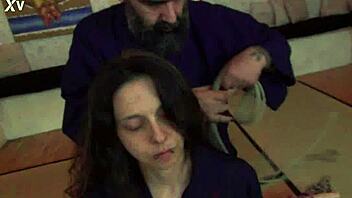 bondage session with maestrobd, pat foster gets spanked, tied up with ropes and toys.