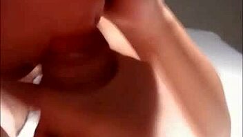 Brunette sucking and drinking cum. Is she cheating on her brazilian pov?