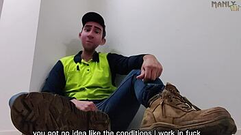 Step Gay Dad Escapes Into Foot Fantasies At Work!