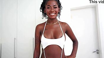 Beautiful Brazilian Ebony Jenny Pretinha Twerks On Big Dick Before Getting Fucked By All 3 Dicks!