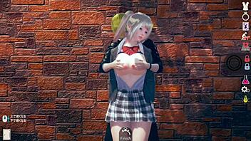 【性格ポジティブで明るい】 ai女プレイエロ動画 金髪爆乳jk編 エッチあり リアル3dcgエロゲーム【ヘンタイゲーム】