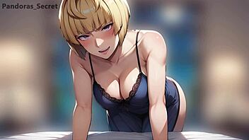 Stepmom plots revenge in a wild anime scene with huge outfits and intense drama