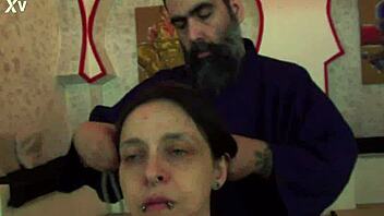 bondage session with maestrobd, pat foster gets spanked, tied up with ropes and toys.