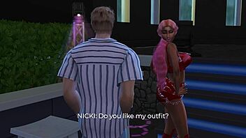 Nicki Minaj in a 3D hentai game, enjoying a lucky fan's cock