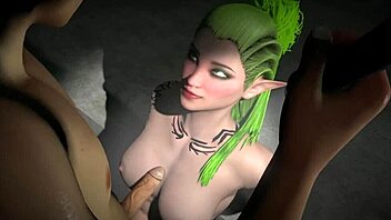 wood elf explores exotic hairstyle in anime hentai