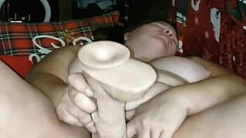 wow, this milf squirts using two huge dildos 😍 orgasm time