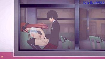 Futaba Sakura And Ann Takamaki Fuck Ren Amamiya Hard!