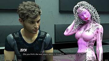 3D animated hentai with an emo girl in space