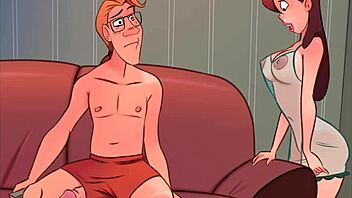 forbidden movie plays in the living room with naughty home animation