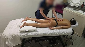 sarah, young indian college student, has first unforgettable massage with sexy natural body