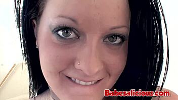 Ink babe gets ass fucked with dildo and rimjob