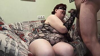 Naughty slut in nylon sucks cock hungrily!