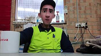 Step Gay Dad Escapes Into Foot Fantasies At Work!