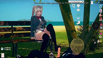 【性格ポジティブで明るい】 ai女プレイエロ動画 金髪爆乳jk編 エッチあり リアル3dcgエロゲーム【ヘンタイゲーム】
