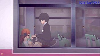 Futaba Sakura And Ann Takamaki Fuck Ren Amamiya Hard!