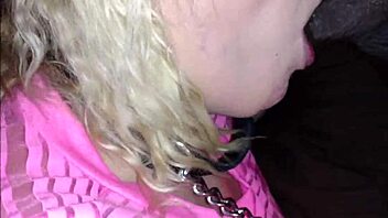 Cock sucking pro swallows cum after deepthroat blowjob