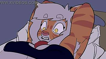 Beautiful girls with big cans sleep together on a single bed