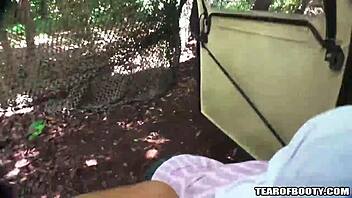 Two arab babes suck a cock in the jungle forest