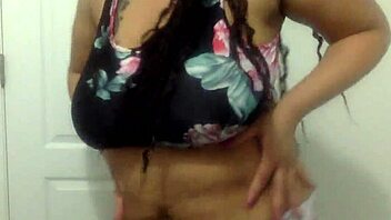 Big Tit Ebony Milf Dances Seductively In Bathroom