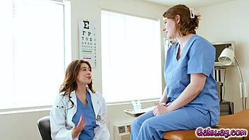 New intern Riley Nixon and gynecologist Chloe Surreal share sensual lesbian play