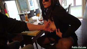 hot wife flashes nude in public pub! 🍻