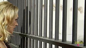 Prison Nurse in Stockings Bends Over for Intense Cumshot Action in Jail Cell.