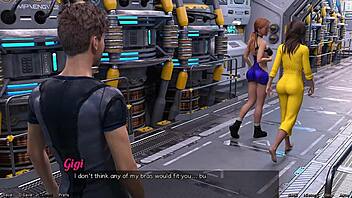 Stranded in space drama unfolds with hot curvy step sisters in 3D action