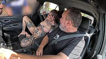 Naty Loka hitched a ride and gave raw action to driver!