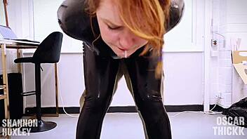 Use my worthless latex holes, Shannon Huxley says in hentai