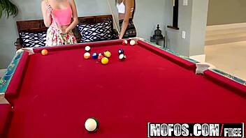 Real amateur fun with Zaya and Adessa in a pool party