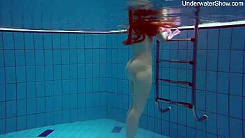 Simonna gets wild and horny in public pool