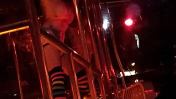 Frankie's hot stockings and ass in a retro striptease performance