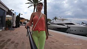 Camel-Toe Flashing in Public Outdoor Setting