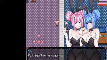 Mika and Maki dominate with intense face sitting in hentai game