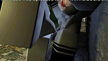 kyller sucking in the alley, 3d cartoon blowjob scene from rr34 anime