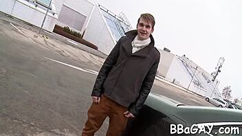 Sexy gay dudes in hardcore porn scene.