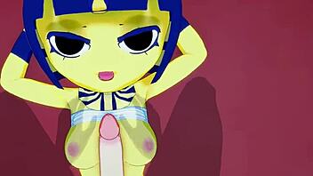 Ankha rides a nice cock in the bedroom?