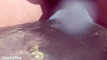 my shaved pussy dripping while peeing on public beach