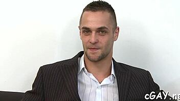 Two guys having bare gay sex in a casual setting