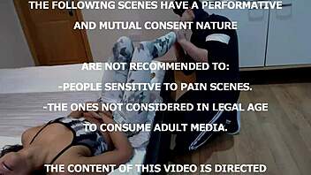 Gabriela's belly hits and feet fetish punishment scene
