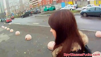 petite babe gets pov doggystyle action in outdoor reality.