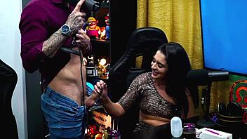 long haired latina in sheer red outdoor casting