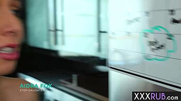 Aidra Fox, that perverted teen, pleased her dirty stepdad with a massage and blowjob.