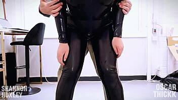 Use my worthless latex holes, Shannon Huxley says in hentai