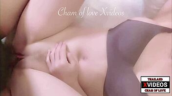 A chubby thai girl enjoys a threesome outdoors with friends