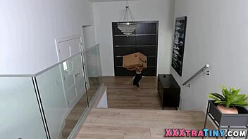 Tiny asian teen sucks monster cock