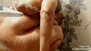 big-boobs wife massages hubby with her tits in the garage, then climbs over for blowjob and cum in mouth